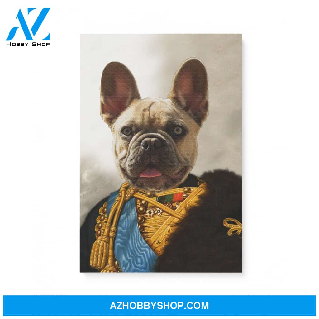 Custom Pet Portrait, The Military Canvas Prints