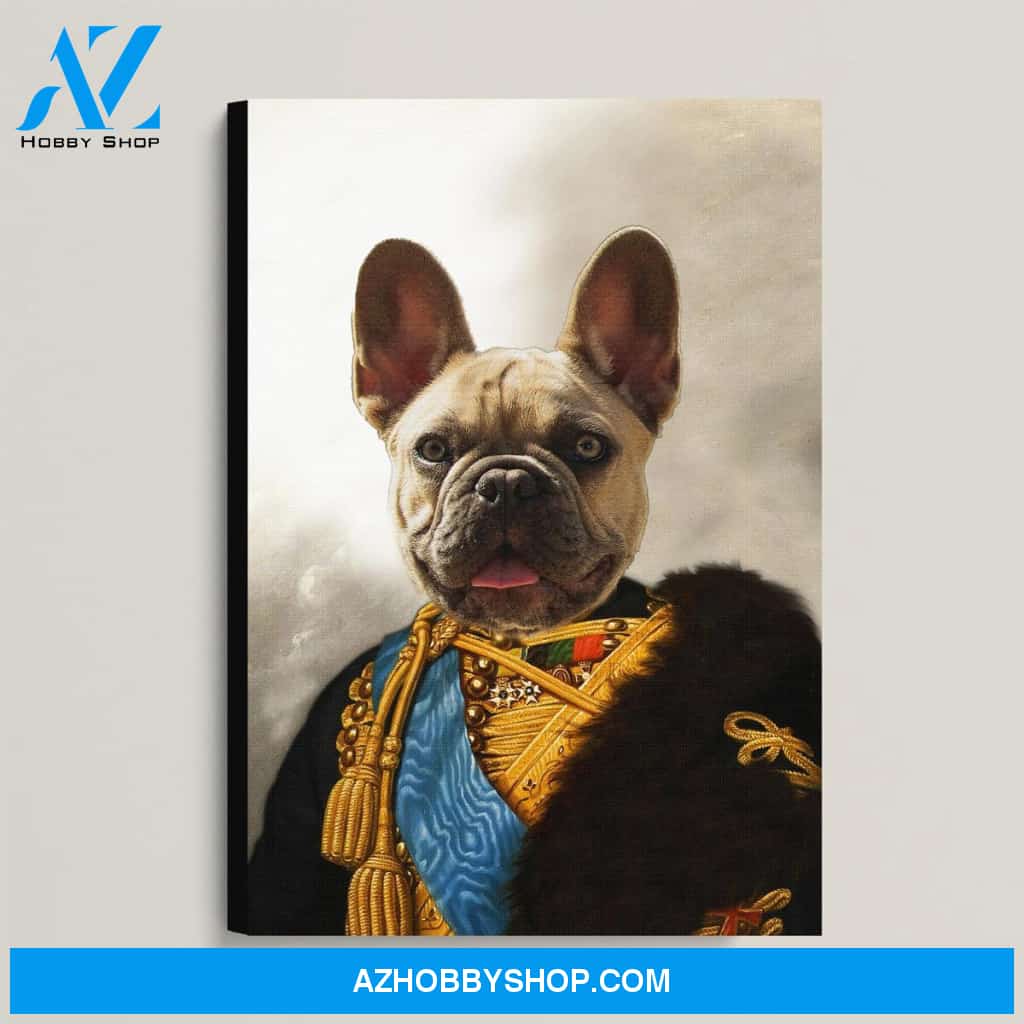 Custom Pet Portrait, The Military Canvas Prints