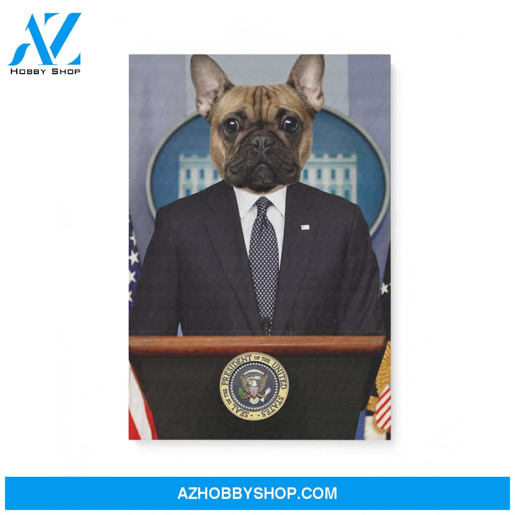 Custom Pet Portrait, The President Canvas Prints