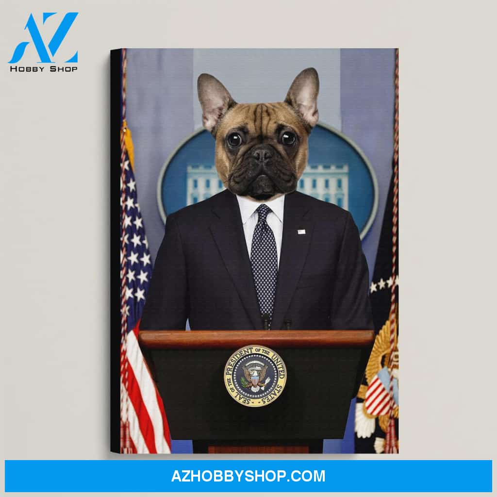 Custom Pet Portrait, The President Canvas Prints