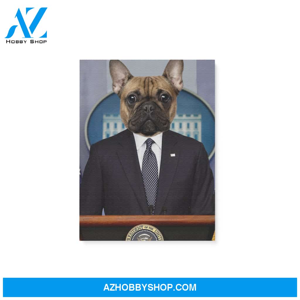 Custom Pet Portrait, The President Canvas Prints