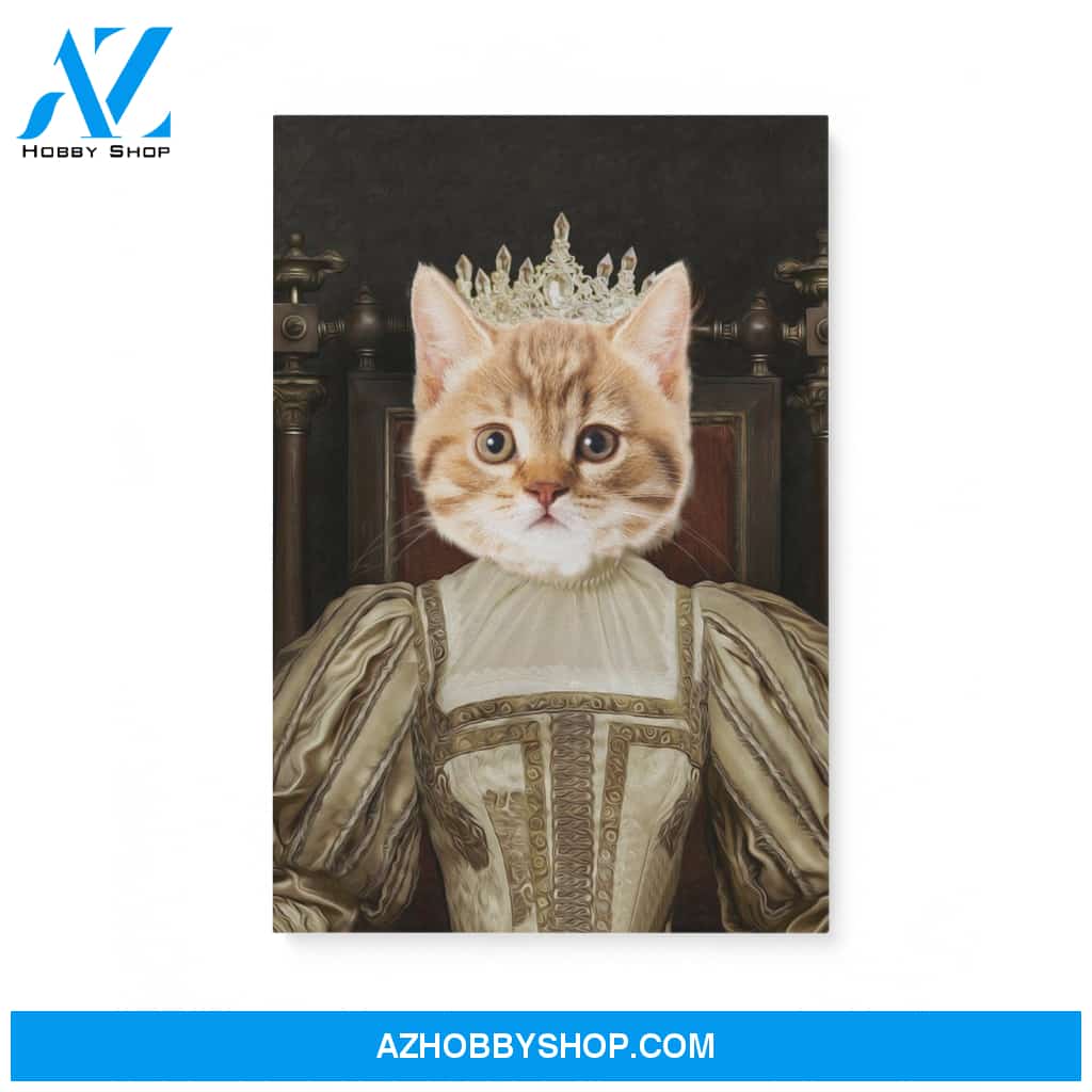 Custom Pet Portrait, The Queen 2 Female Pet Canvas Prints