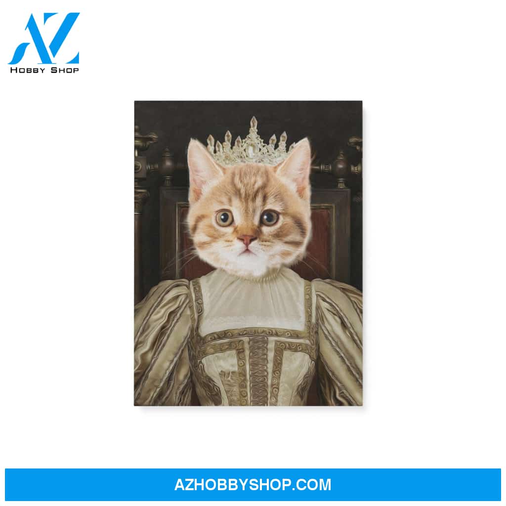 Custom Pet Portrait, The Queen 2 Female Pet Canvas Prints