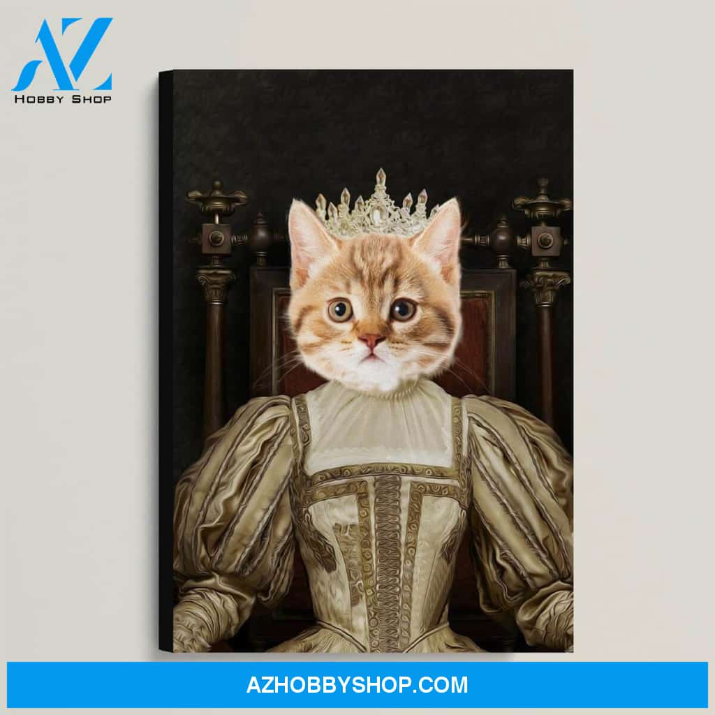 Custom Pet Portrait, The Queen 2 Female Pet Canvas Prints