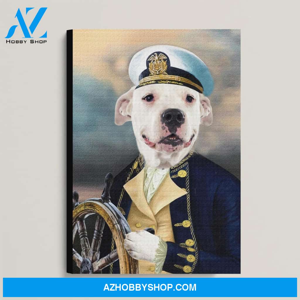 Custom Pet Portrait, The Sailor Canvas Prints