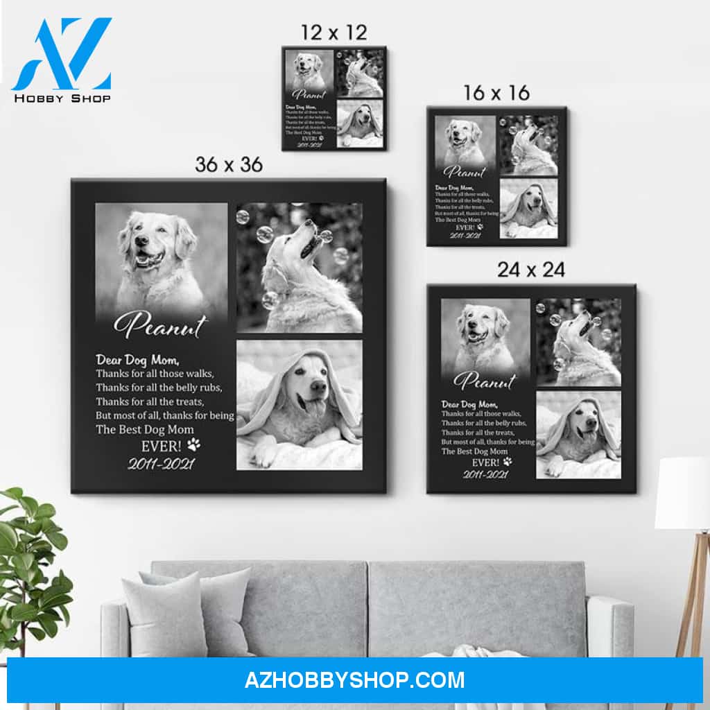Custom Photo Canvas, Personalized Square Canvas, Custom Gift for Dog Lovers