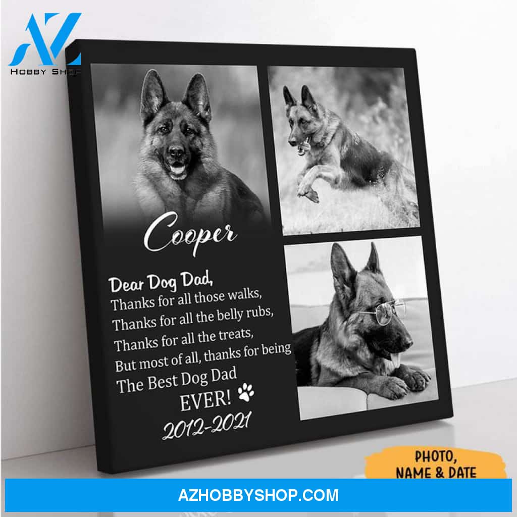 Custom Photo Canvas, Personalized Square Canvas, Custom Gift for Dog Lovers