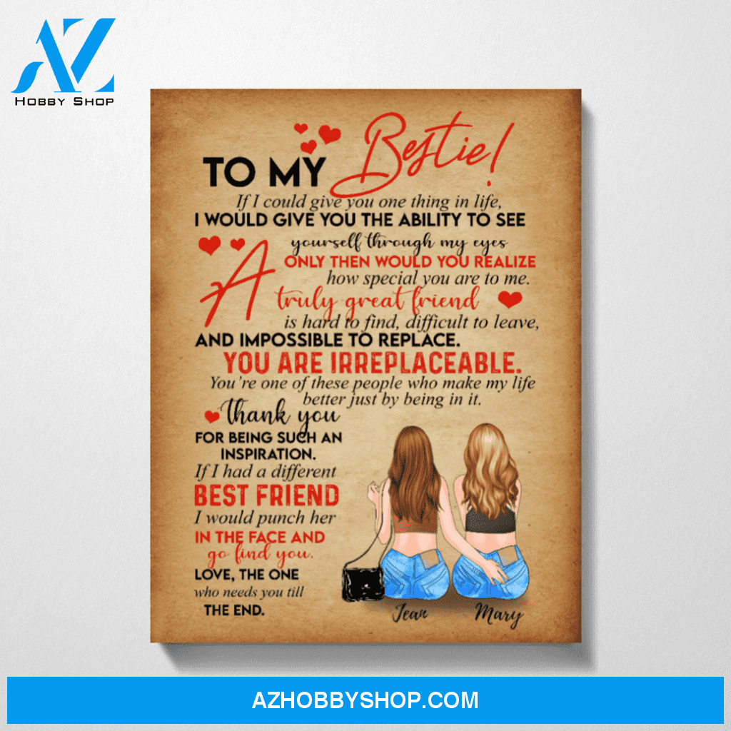 Custom To My Bestie Premium Canvas Gift for Your Best Friend