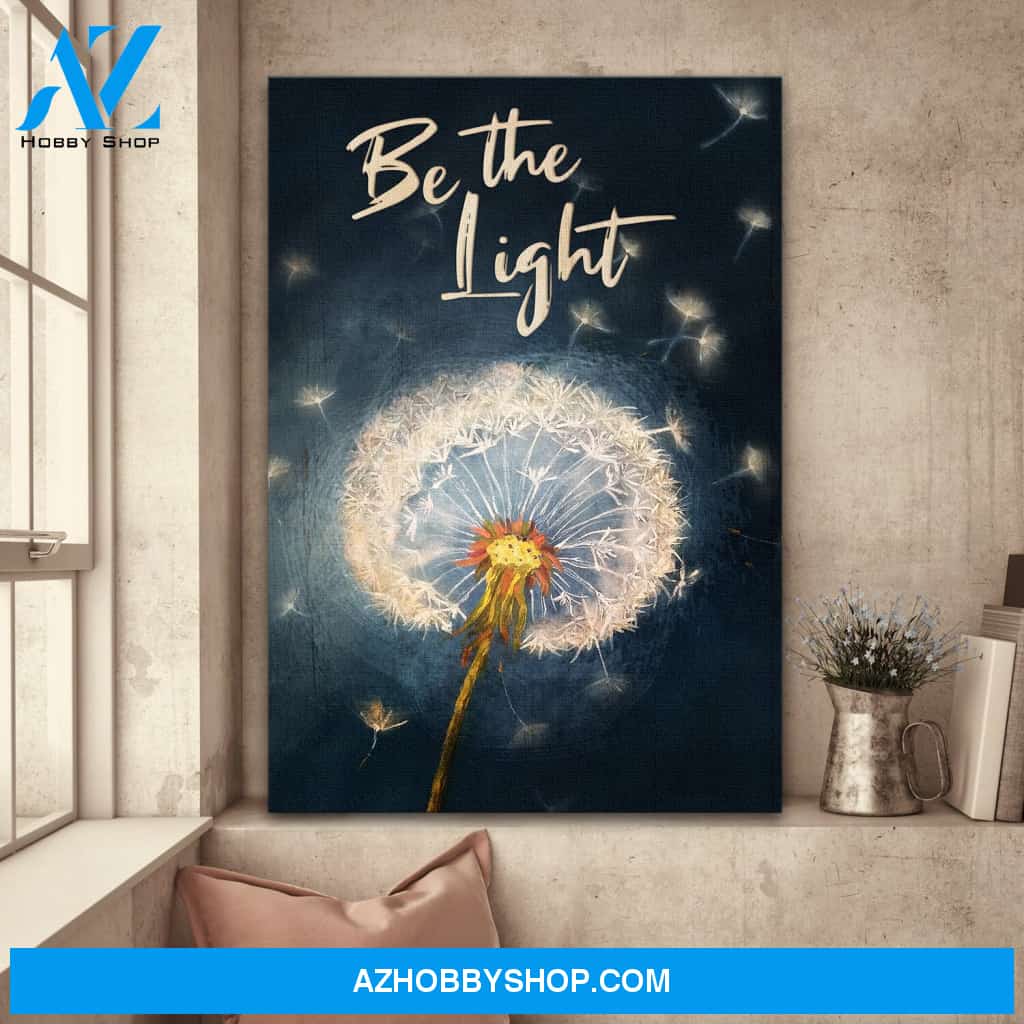 Dandelion shinning in the dark - Be the light - Jesus Portrait Canvas Prints - Wall Art