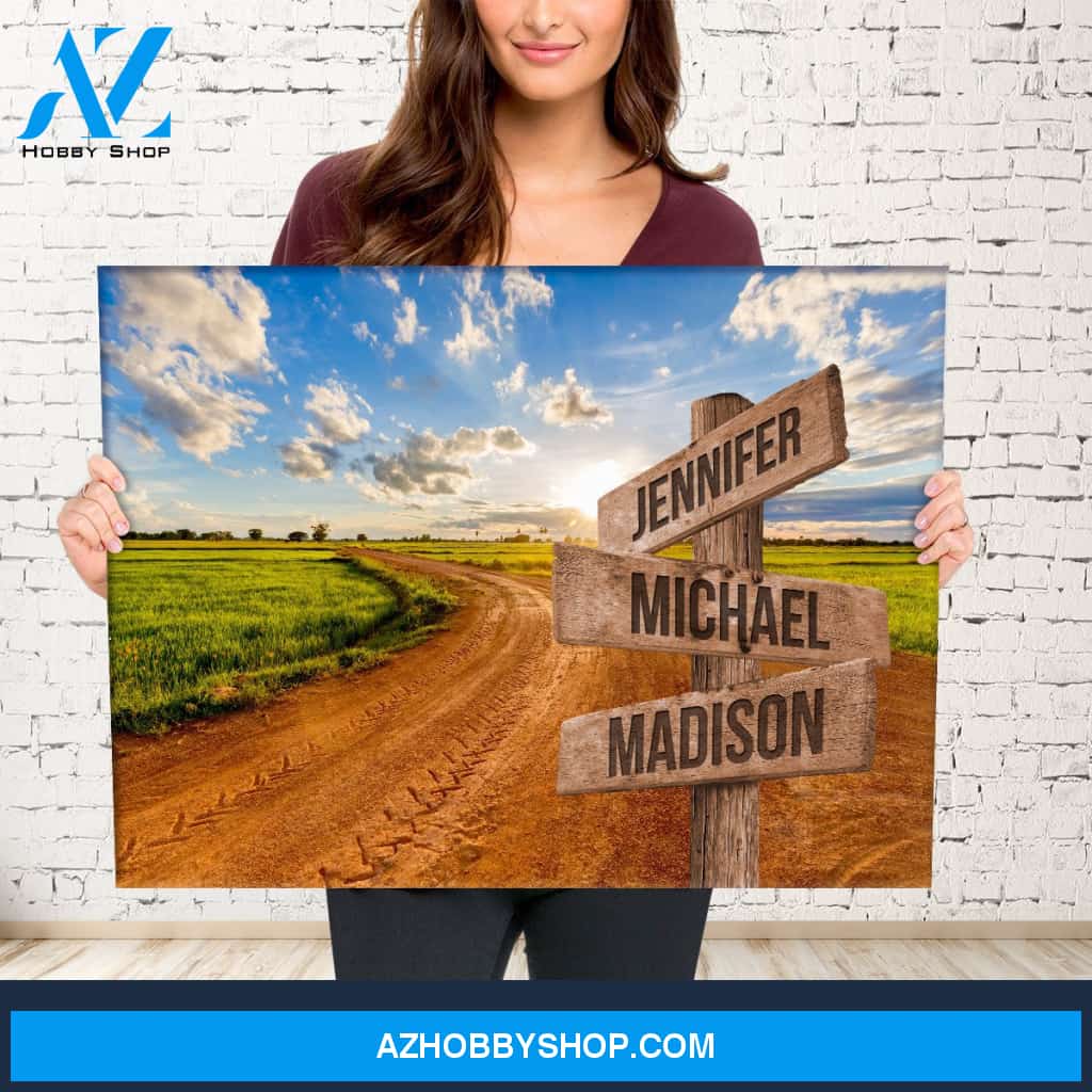 Dirt Road Color Multi-Names Premium Canvas