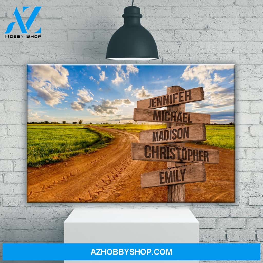 Dirt Road Color Multi-Names Premium Canvas