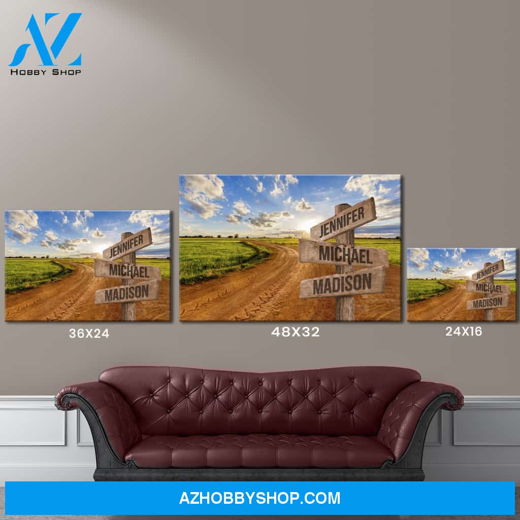 Dirt Road Color Multi-Names Premium Canvas