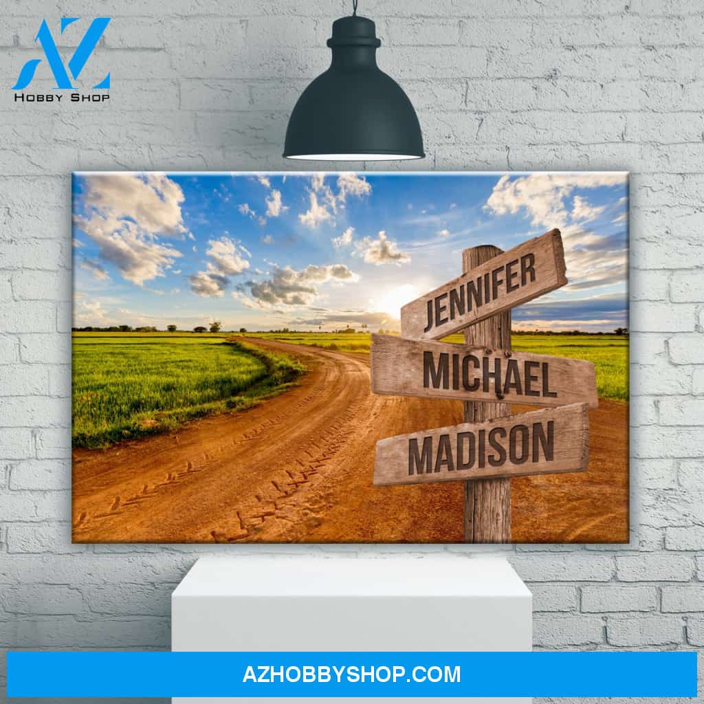 Dirt Road Color Multi-Names Premium Canvas