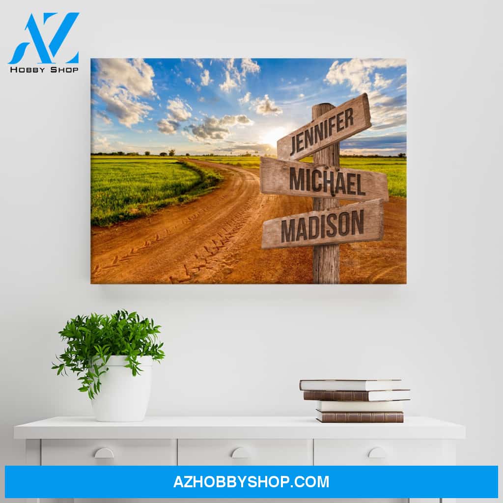 Dirt Road Color Multi-Names Premium Canvas