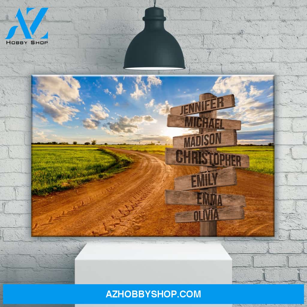 Dirt Road Color Multi-Names Premium Canvas