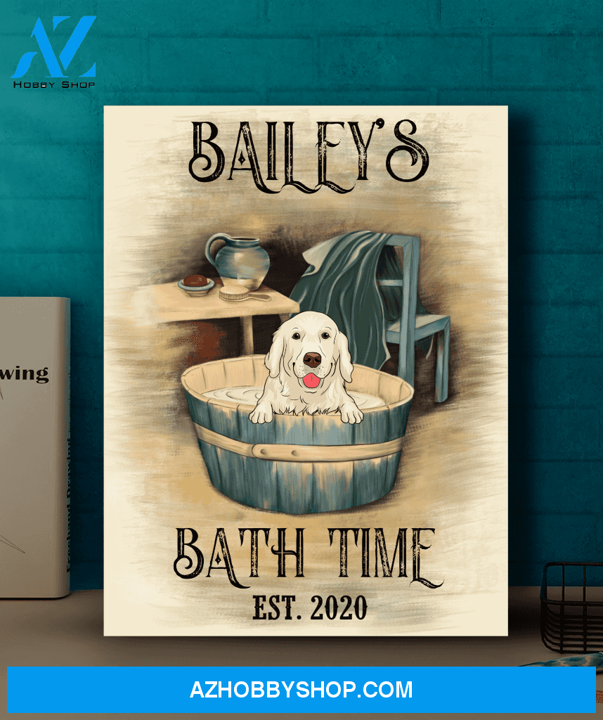 Dog's Bath Time - Personalized Custom Canvas