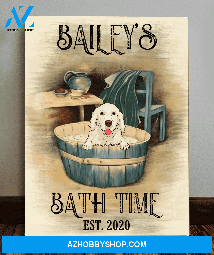 Dog's Bath Time - Personalized Custom Canvas