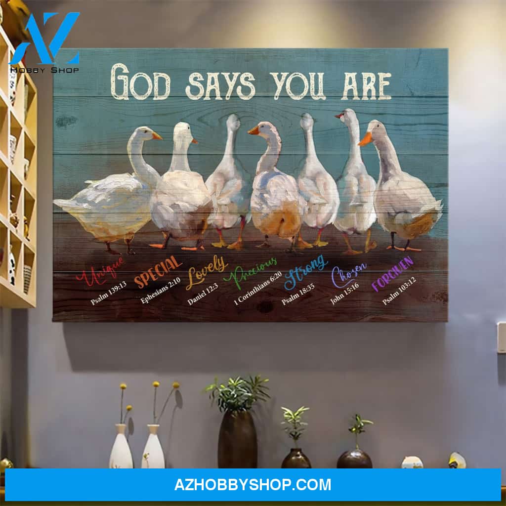 Duck - God says you are Jesus Landscape Canvas Prints - Wall Art