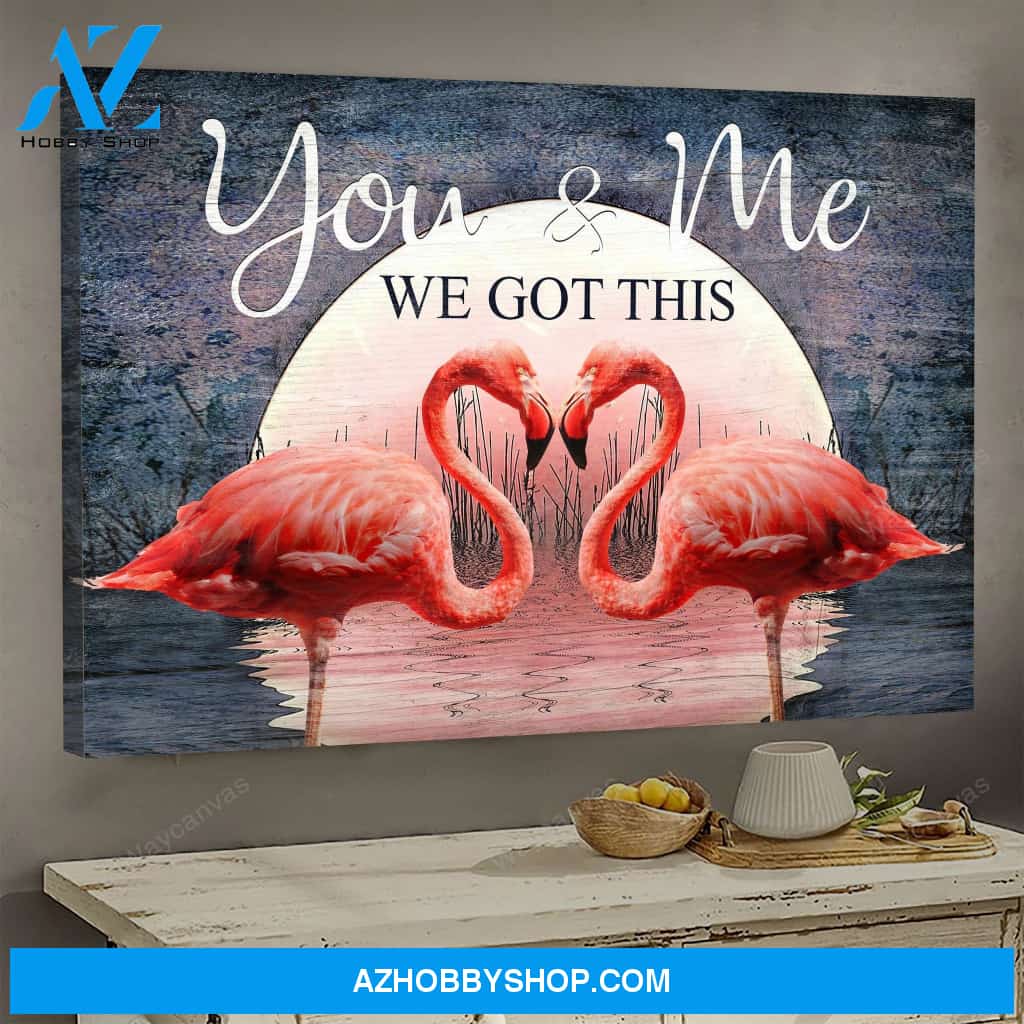 Flamingo couple - Couple Landscape Canvas Prints - Wall Art