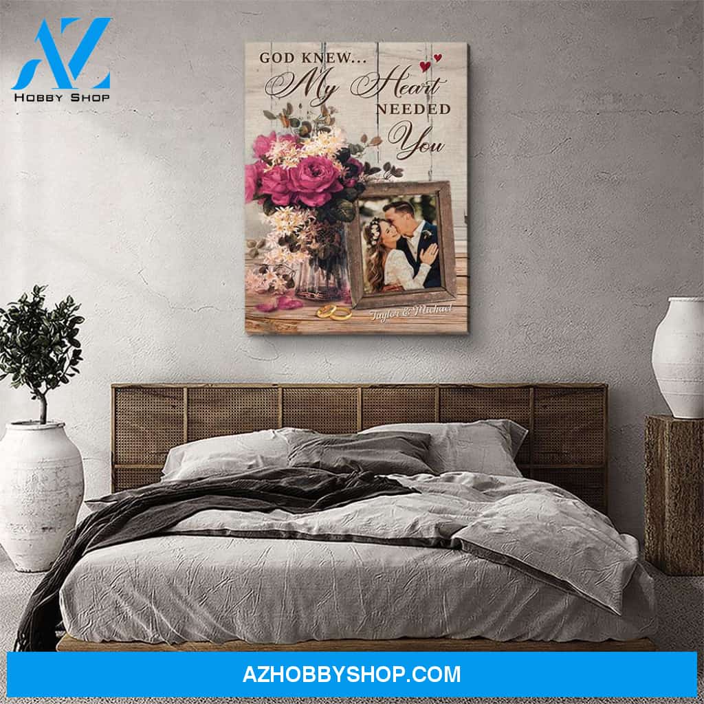 Flower Vase God Knew - Personalized Custom Photo Canvas