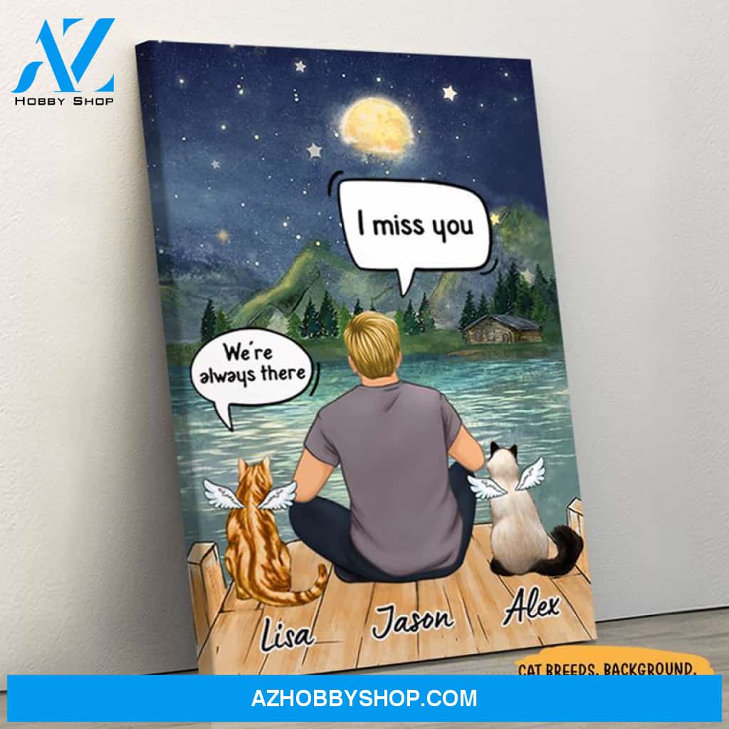I Still Talk About You I Miss You, Personalized Custom Canvas, Custom Gift for Cat Lovers, Memorial Gift