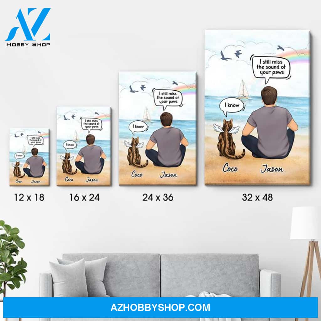 I Still Talk About You I Miss You, Personalized Custom Canvas, Custom Gift for Cat Lovers, Memorial Gift