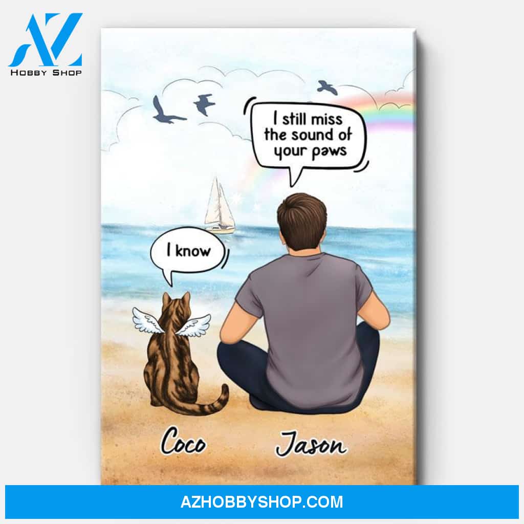 I Still Talk About You I Miss You, Personalized Custom Canvas, Custom Gift for Cat Lovers, Memorial Gift