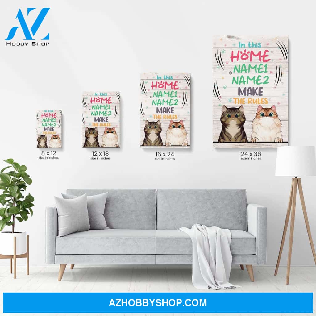 In This Home Meow Makes The Rules Poster & Canvas
