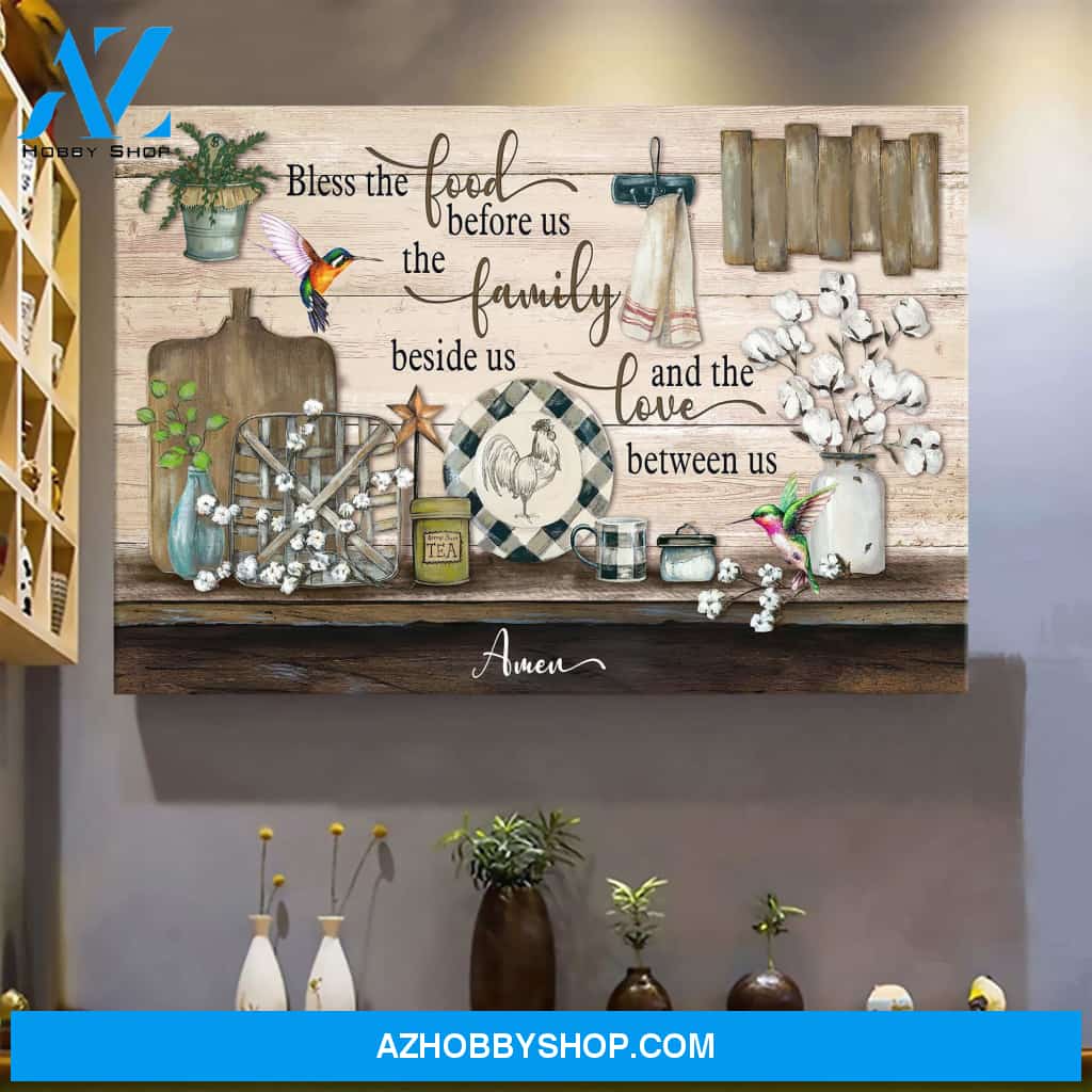 Jesus - Bless the food before us The family beside us & The love between us - Landscape Canvas Prints - Wall Art