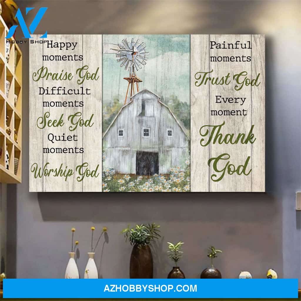 Jesus - Peaceful land - Every moment Thank God - Landscape Canvas Prints - Wall Art