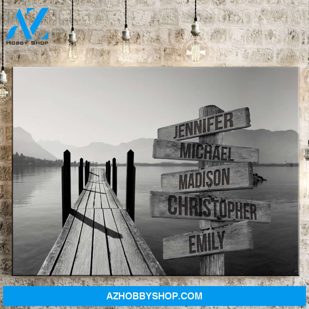 Lake Dock Multi-Names Premium Canvas