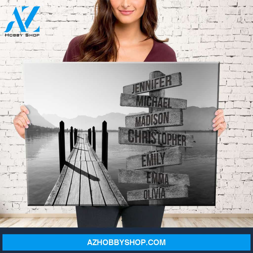Lake Dock Multi-Names Premium Canvas