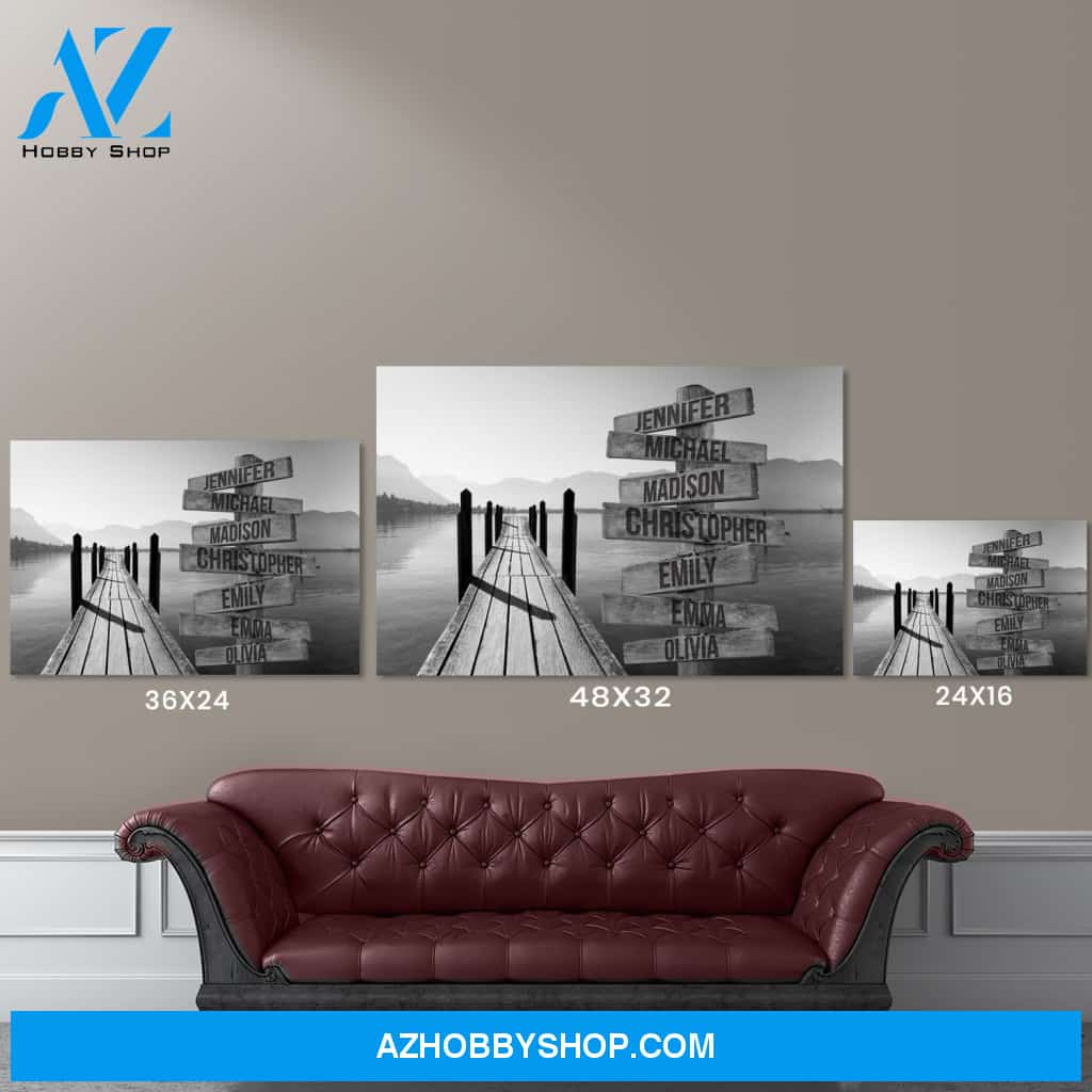 Lake Dock Multi-Names Premium Canvas