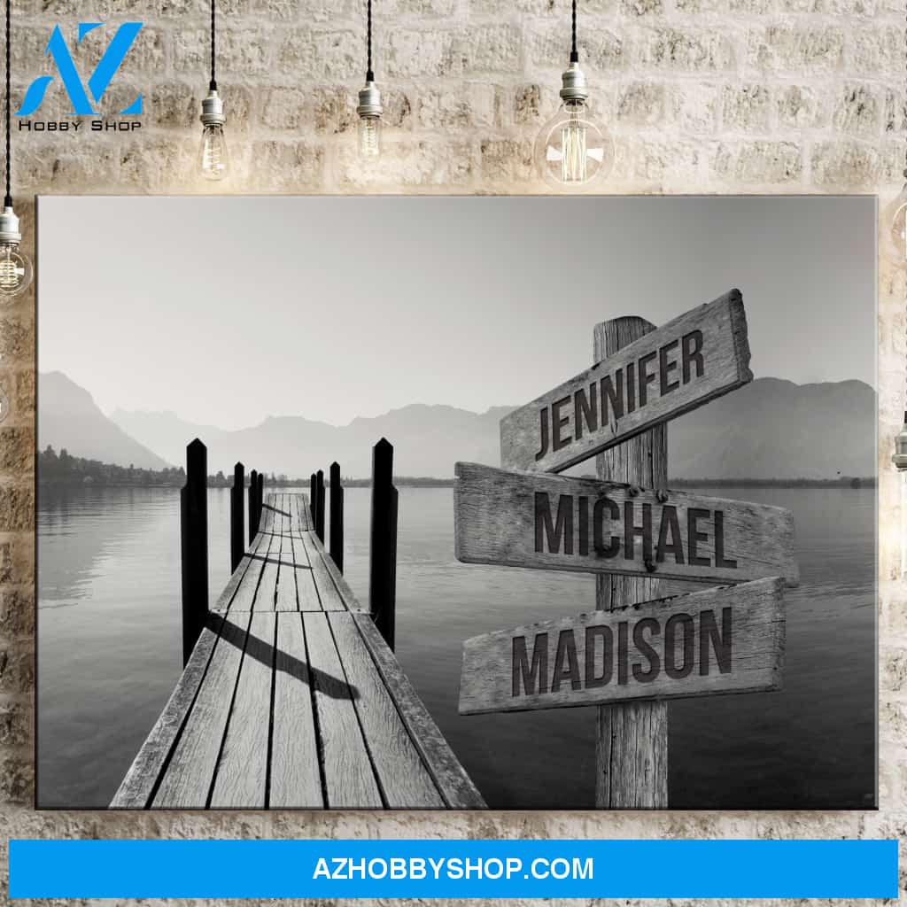 Lake Dock Multi-Names Premium Canvas