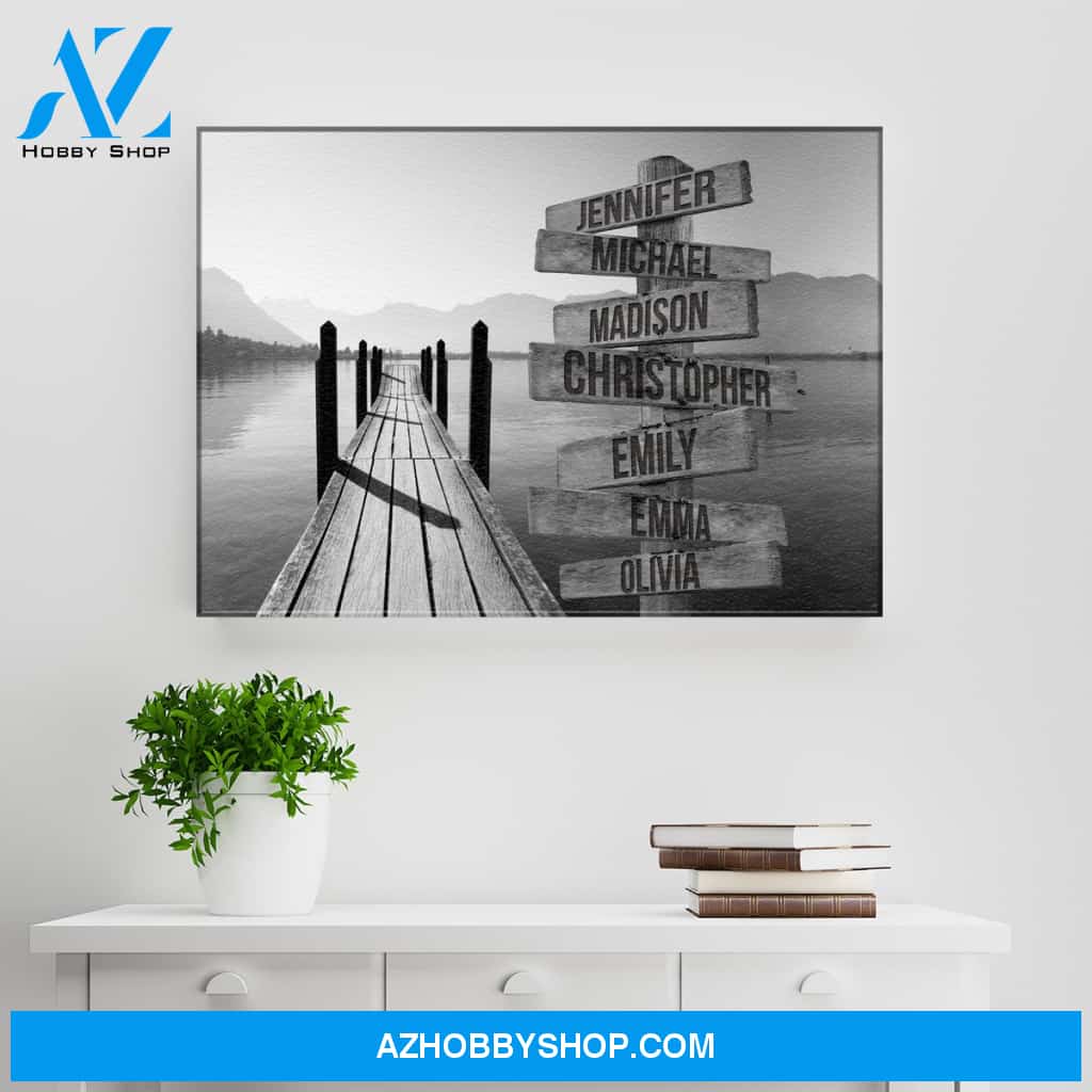 Lake Dock Multi-Names Premium Canvas