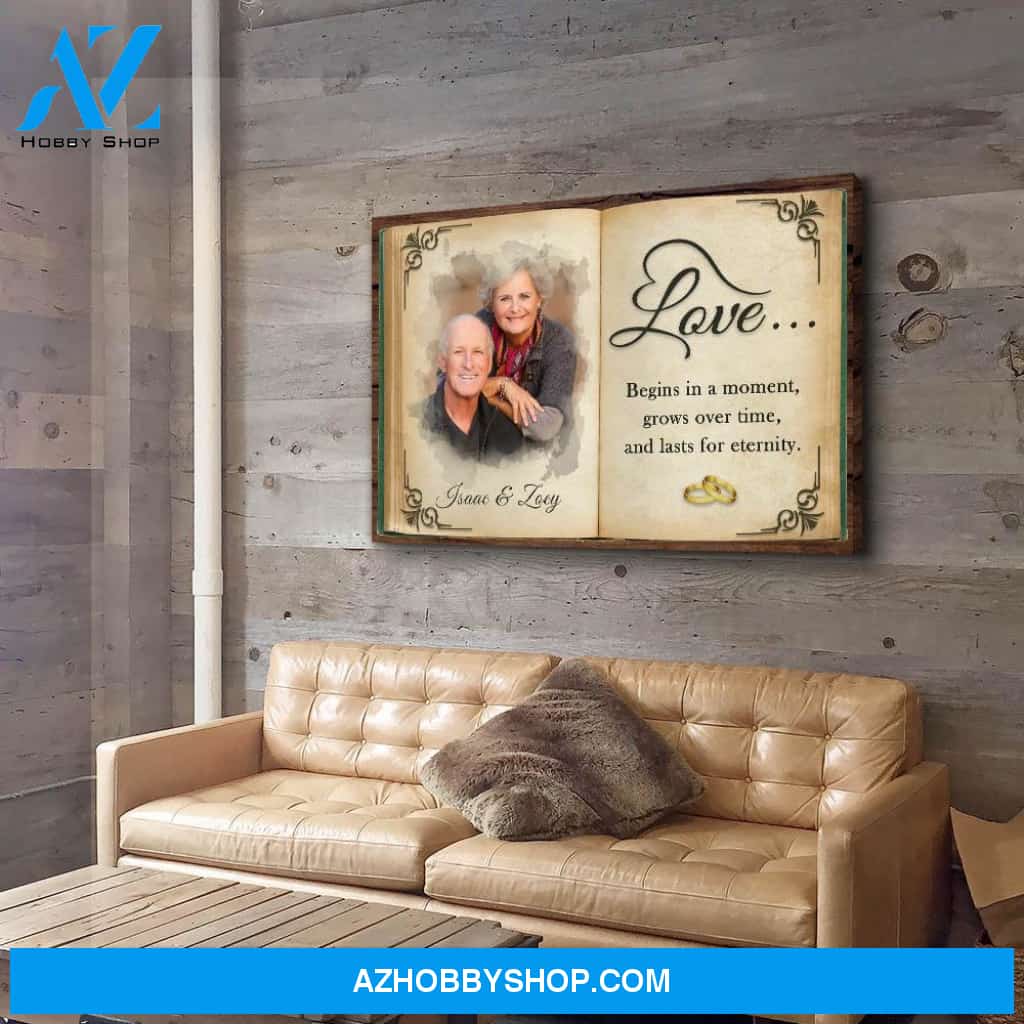Love Grows Over Time - Personalized Custom Photo Canvas
