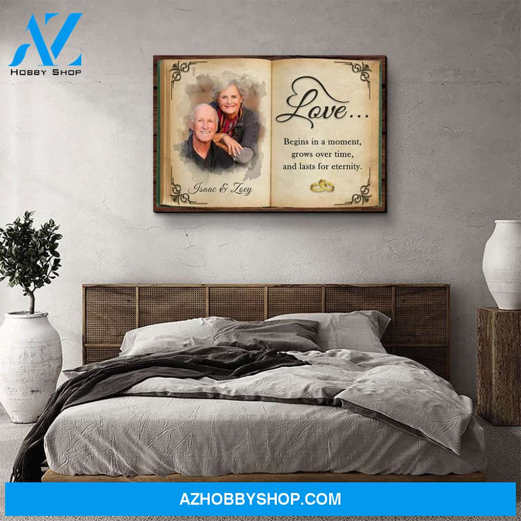 Love Grows Over Time - Personalized Custom Photo Canvas