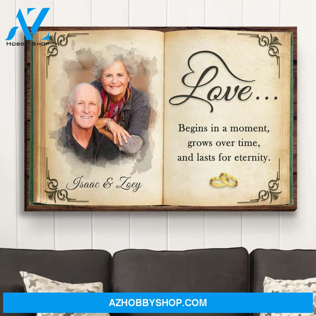 Love Grows Over Time - Personalized Custom Photo Canvas