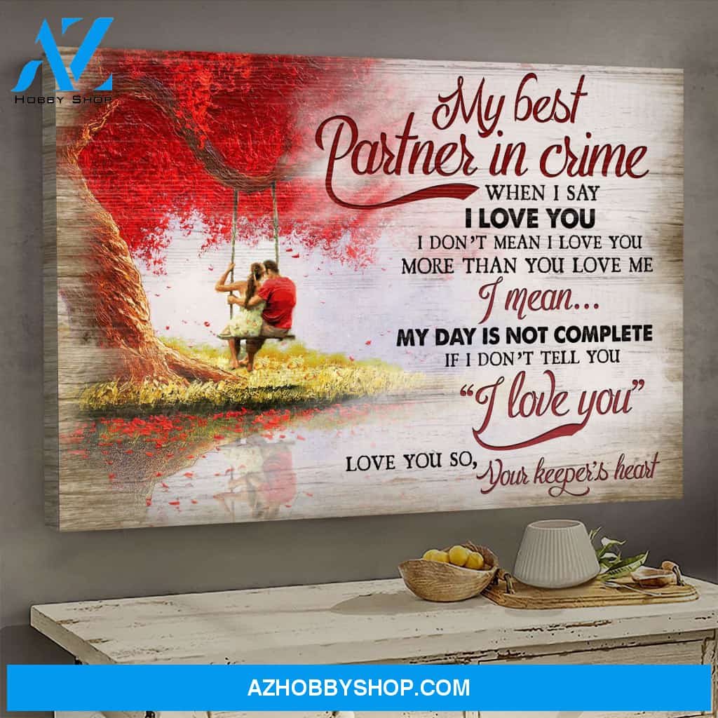 Lovers by the river - My best partner in crime - Landscape Canvas Prints - Wall Art