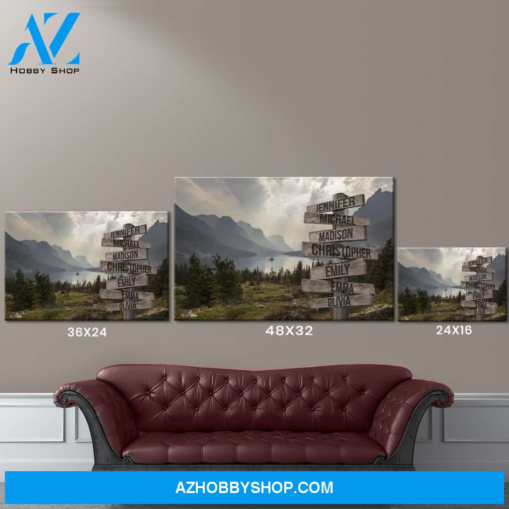 Mountain Range Color Multi-Names Premium Canvas