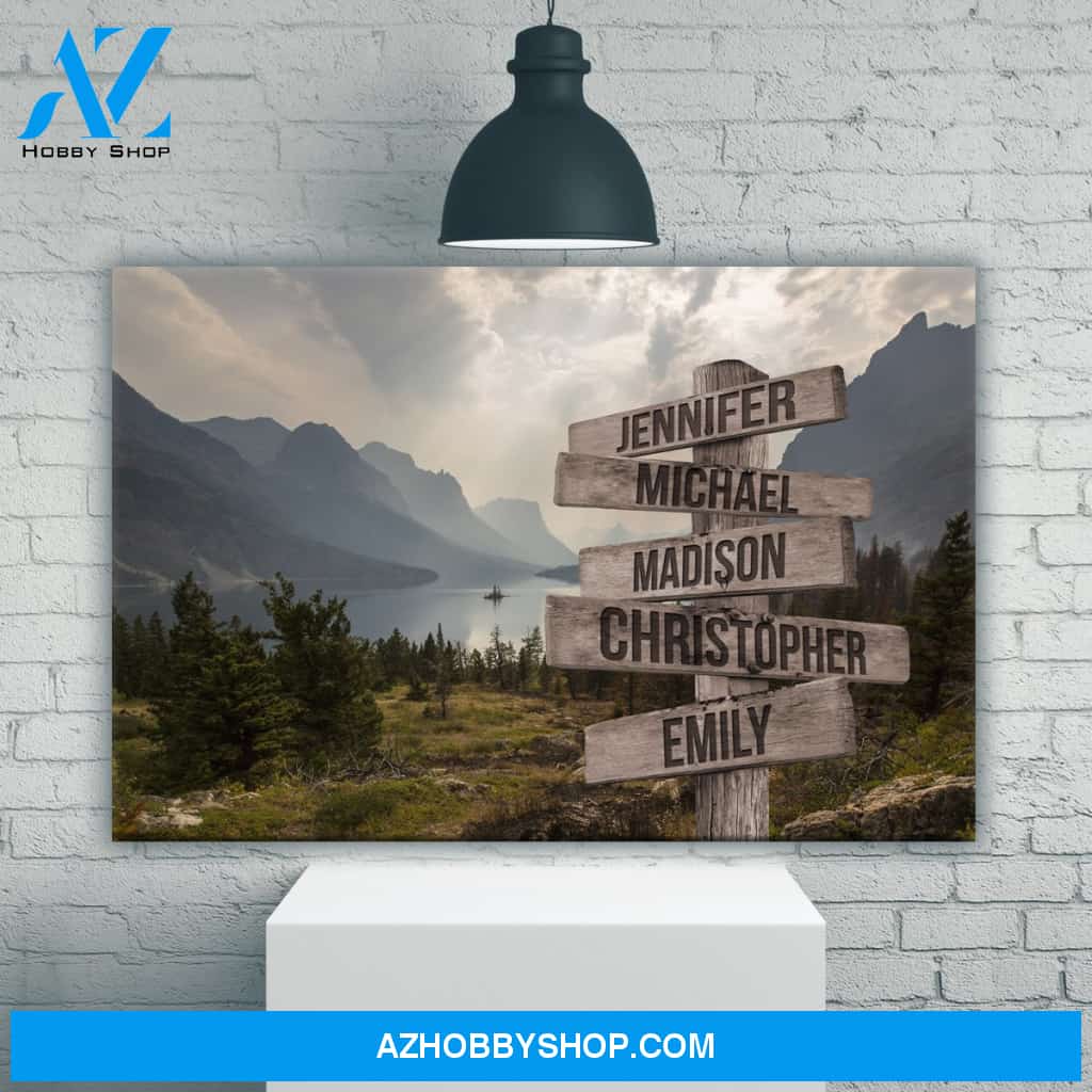 Mountain Range Color Multi-Names Premium Canvas