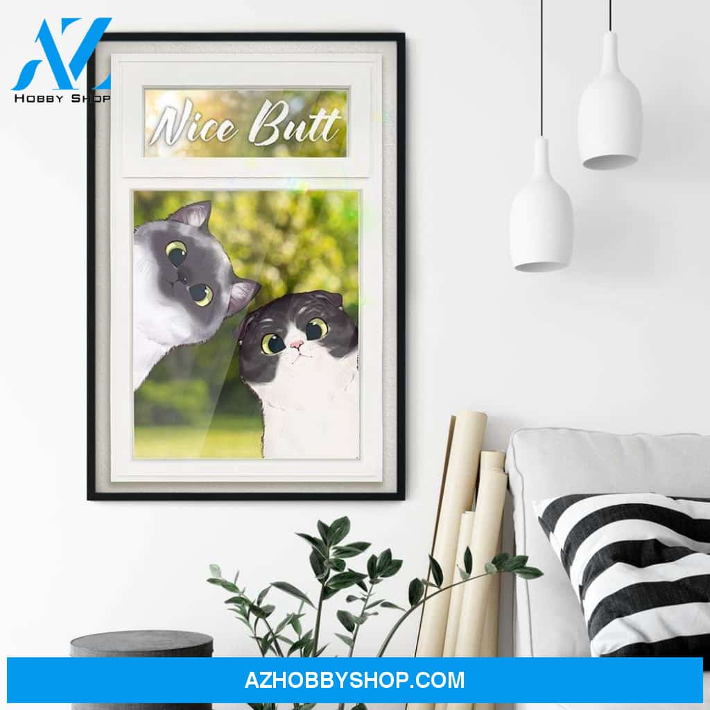 Nice Butt - Peeking Cats Poster & Canvas