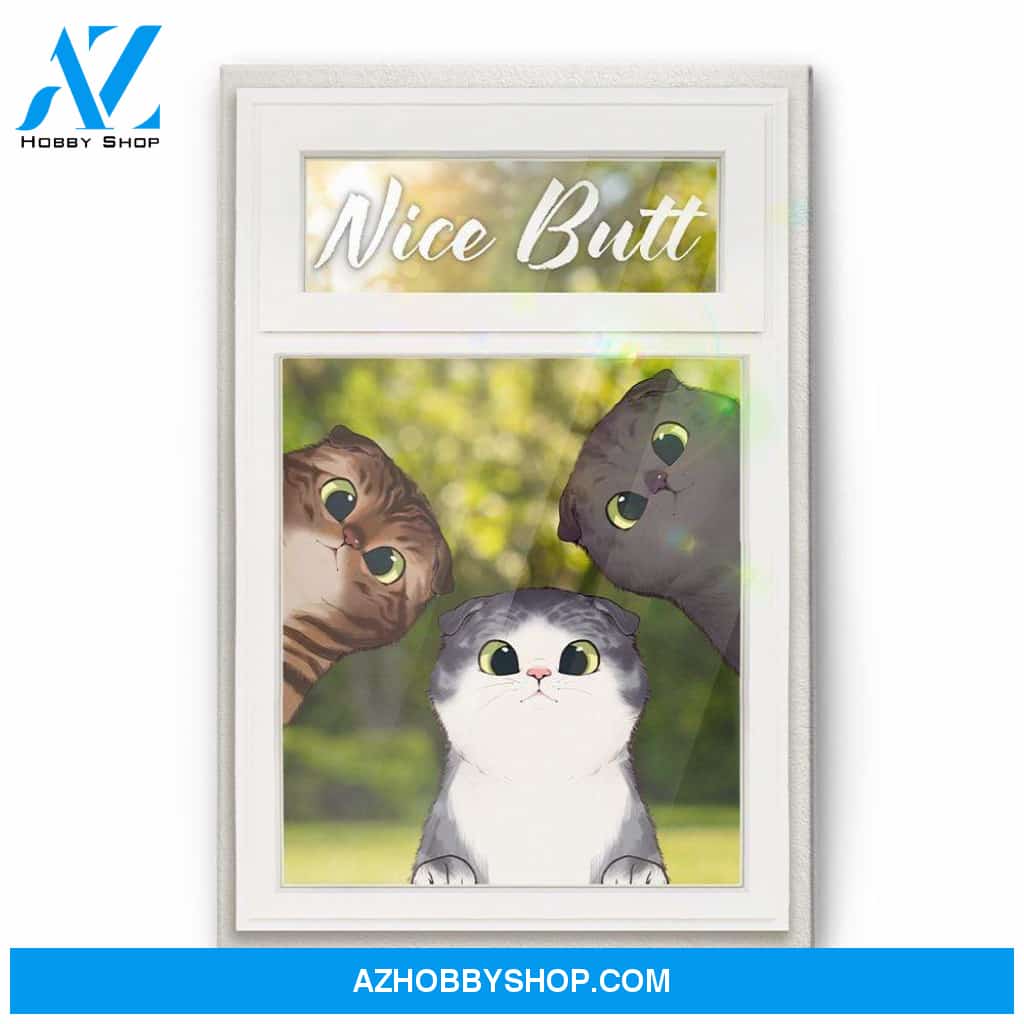 Nice Butt - Peeking Cats Poster & Canvas