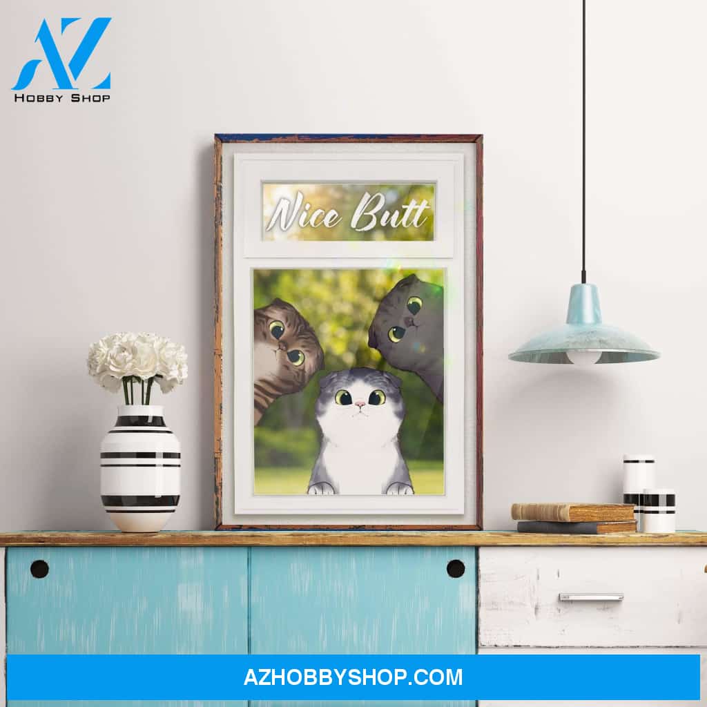 Nice Butt - Peeking Cats Poster & Canvas