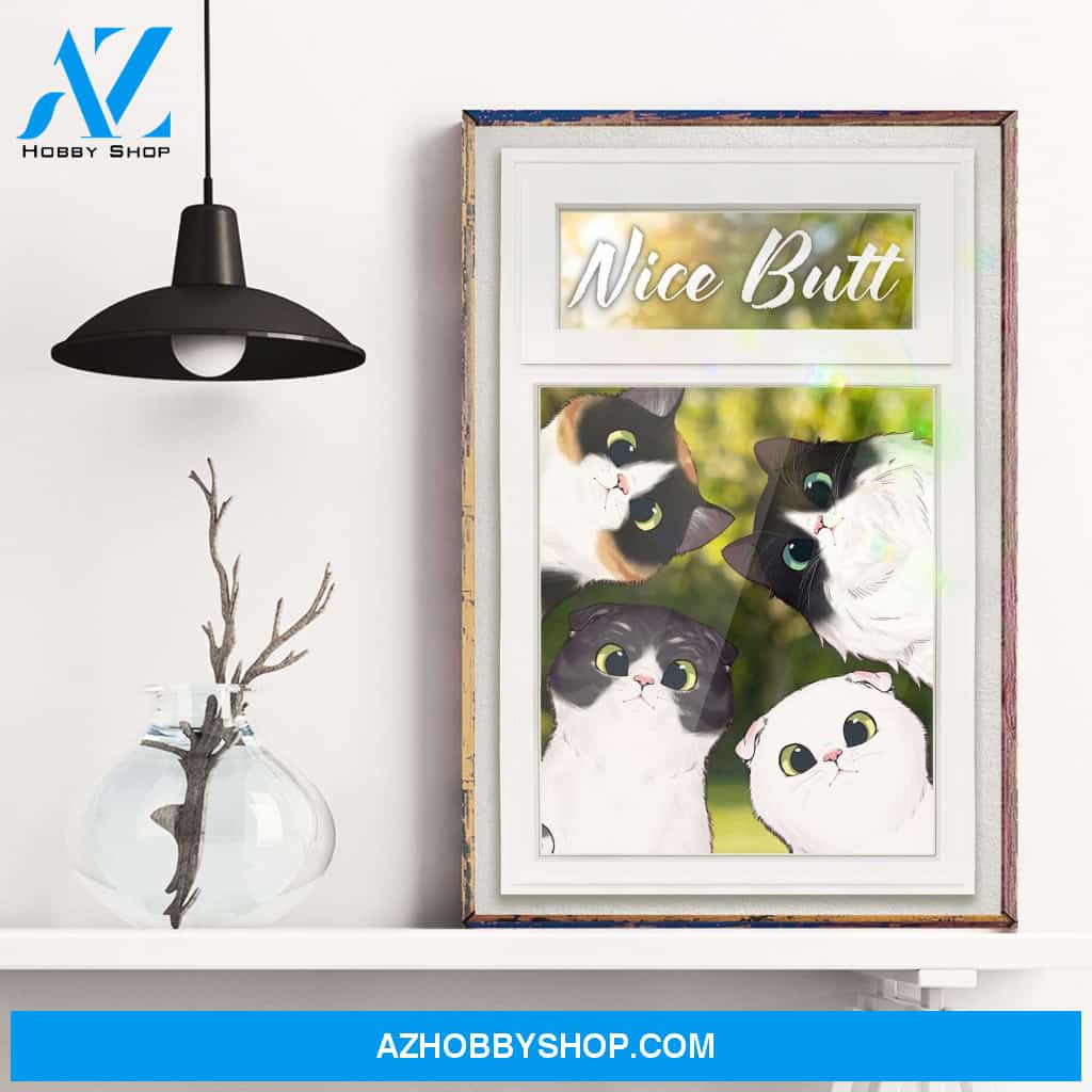 Nice Butt - Peeking Cats Poster & Canvas