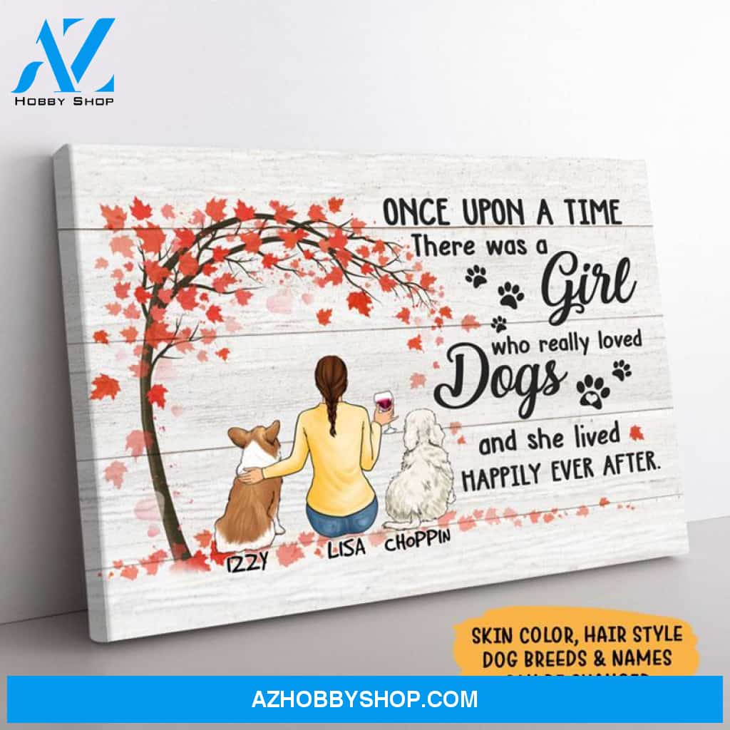Once Upon A Time, Custom Dog Canvas, Personalized Custom Photo Canvas, Custom Gift for Dog Lovers
