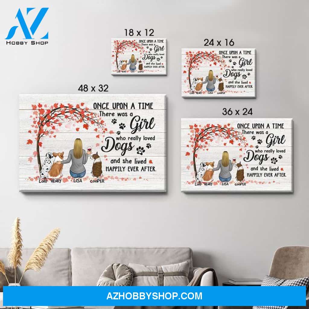 Once Upon A Time, Custom Dog Canvas, Personalized Custom Photo Canvas, Custom Gift for Dog Lovers