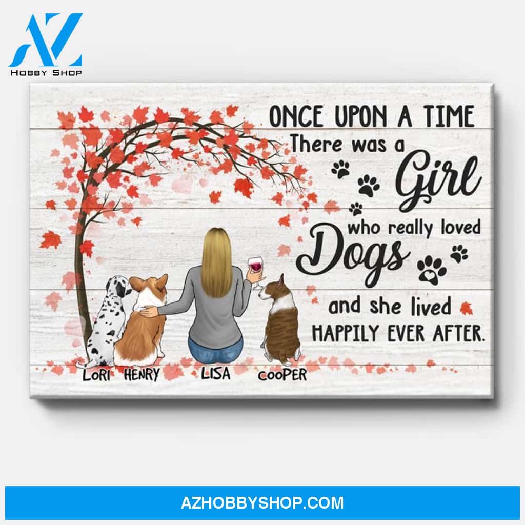 Once Upon A Time, Custom Dog Canvas, Personalized Custom Photo Canvas, Custom Gift for Dog Lovers