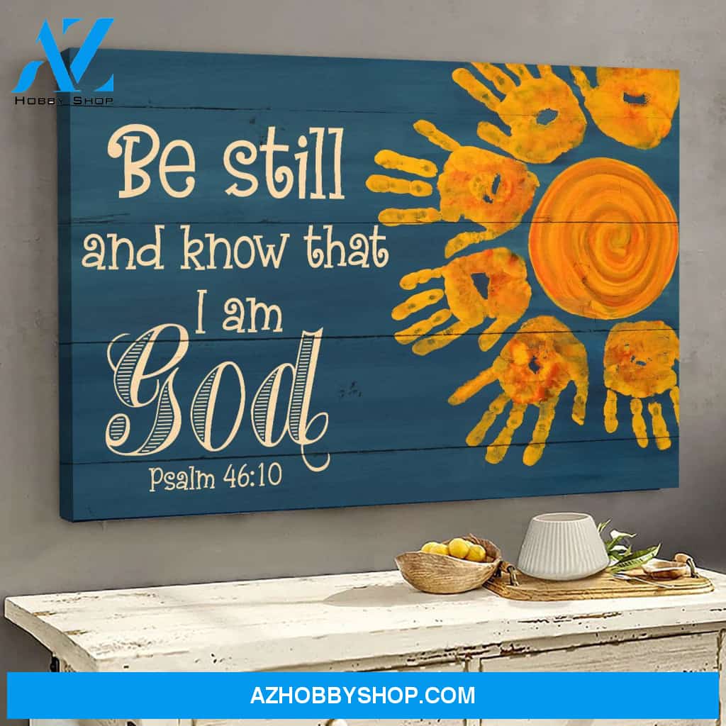 Orange hands - Be still and know that I am God - Jesus Landscape Canvas Prints - Wall Art