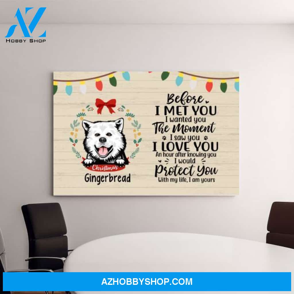 Personalized Canvas, Before I Met You, Christmas Theme, Christmas Gift for Dog Lovers